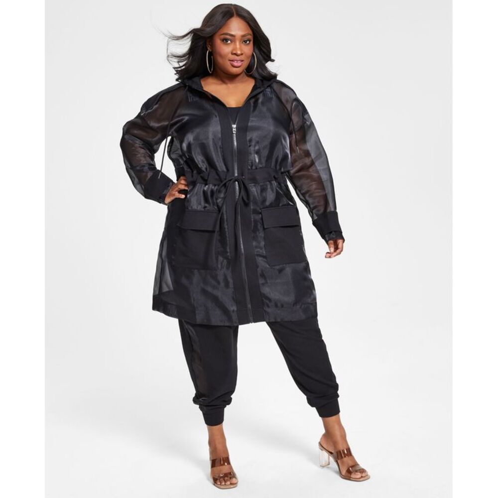 Nina Parker Trendy Plus Size Organza Anorak Jacket